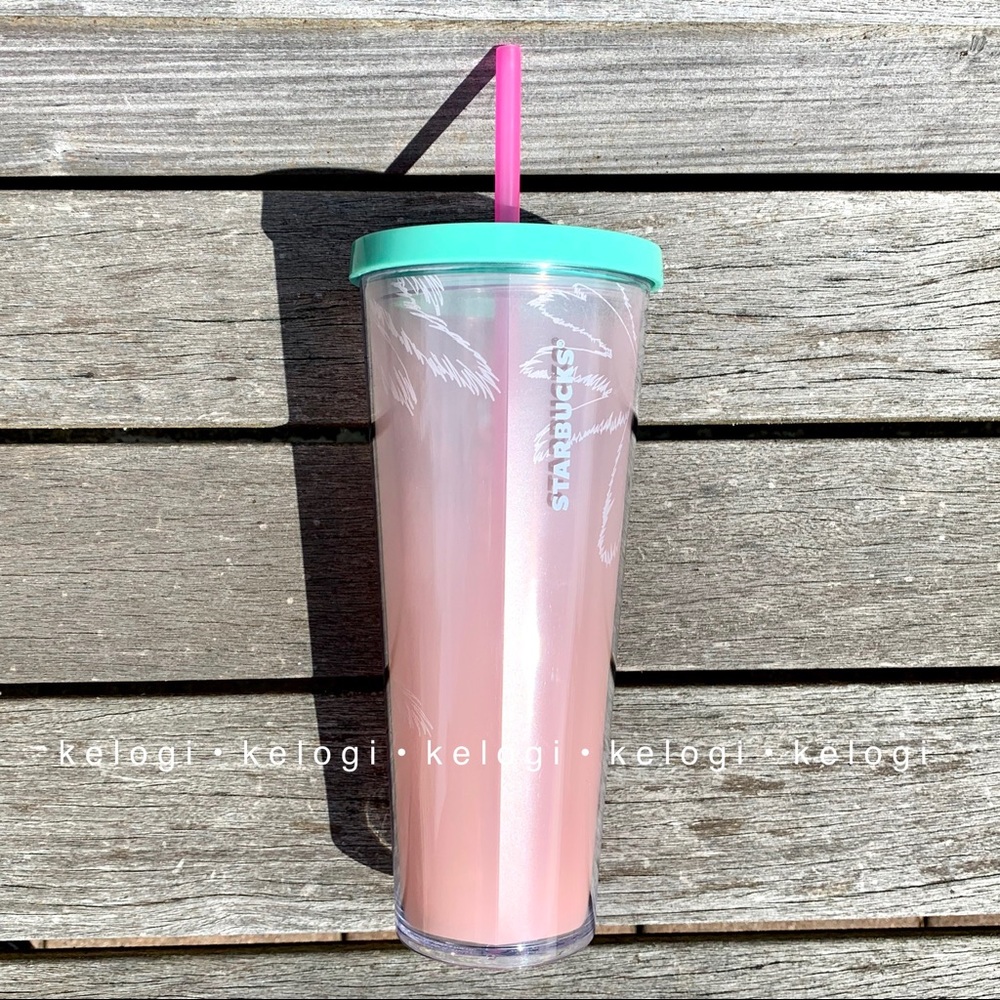 🌈NEW🌈Starbucks Custom Rainbow Bedazzled Bling Iridescent Los Angeles Tumbler - Picture 3 of 8
